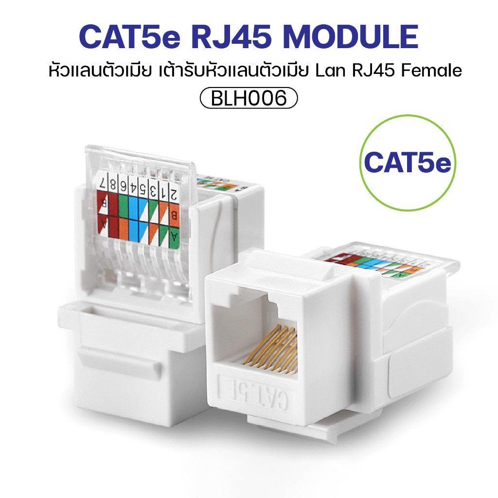 Female Jack RJ45 CAT6 เต้ารับแลนตัวเมีย ช่องเสียบต่อเข้ากับสายแลน LAN ...
