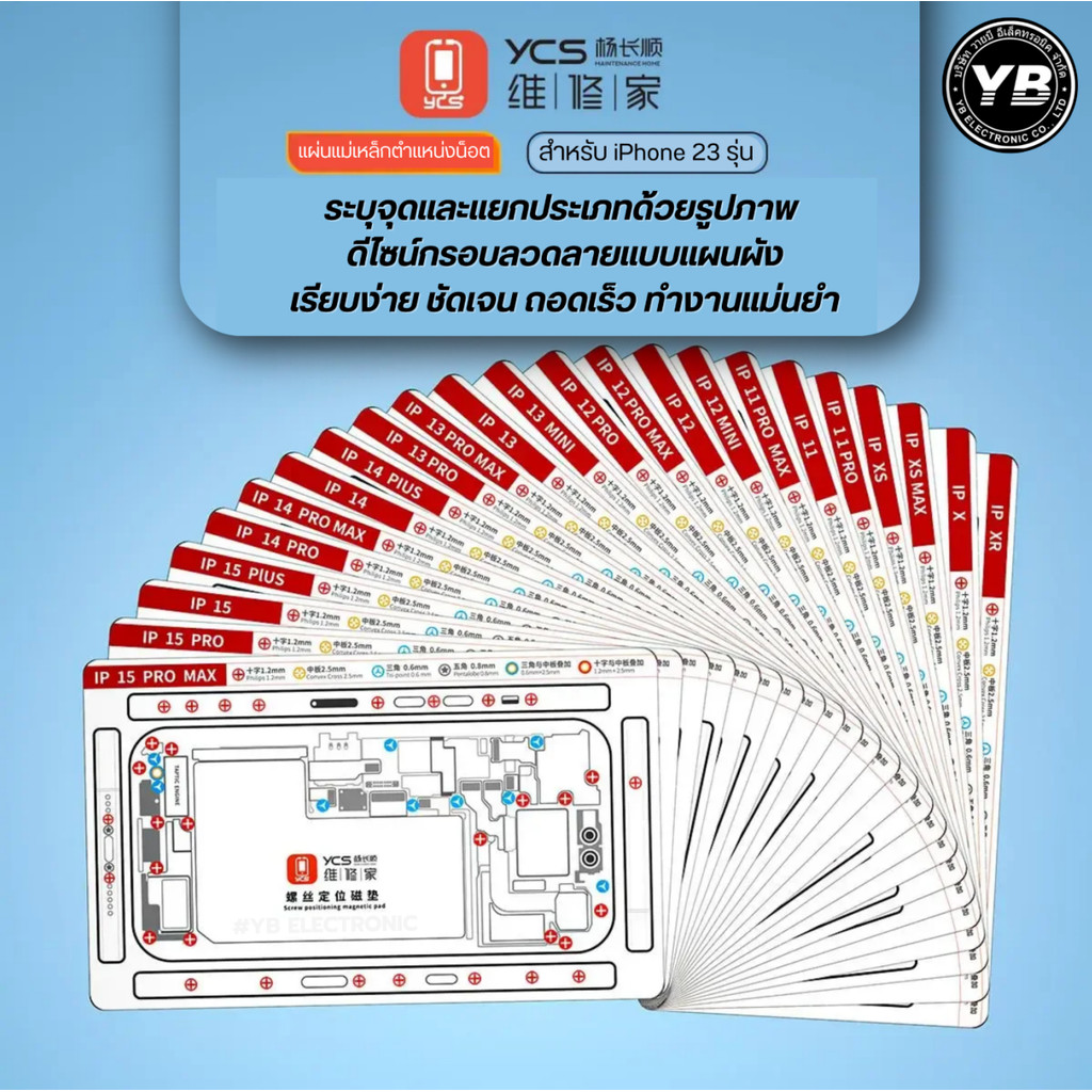 YCS แผ่นแม่เหล็กวางน็อตแผ่นซ่อมสําหรับ IP X-15ProMax | Shopee Thailand