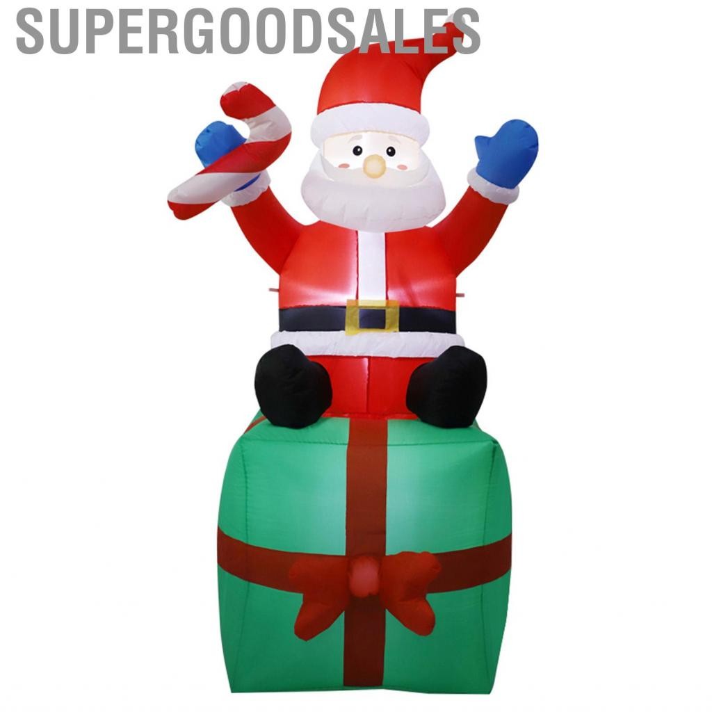 Supergoodsales ซานต้าที่พองได้นั่งอยู่บนกล่องปัจจุบัน Funny Easy ...
