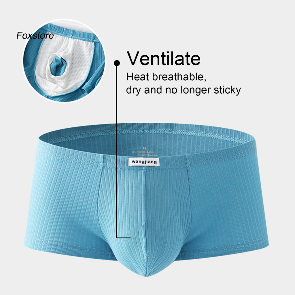[เอฟเอ็กซ์] Smooth Boxers Men Boxer Briefs Mens Lowrise Ribbed Boxer