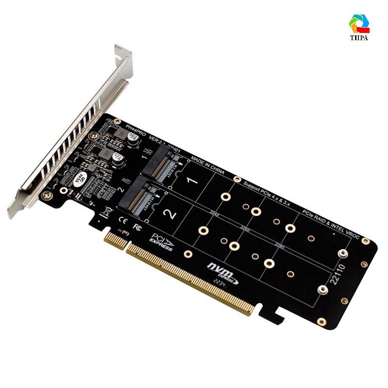 สองด้าน 4-Disk NVME RAID การ์ด PCIeX16 ถึง M.2 M-Key NVMEx4SSD 2U ...