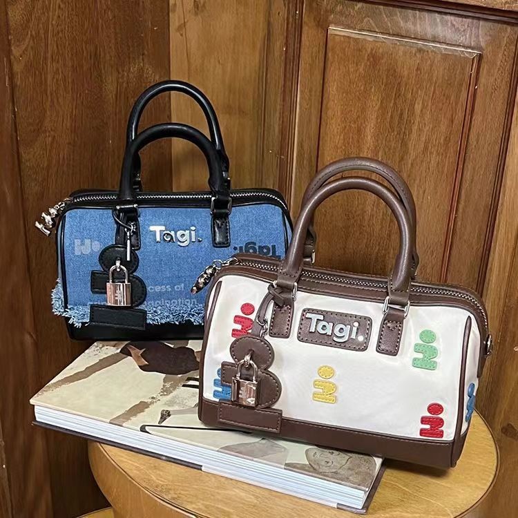 Tagi.mini กระเป๋าบอสตันไนลอนแบบพกพากระเป๋าสะพายข้างสำหรับเดินทาง ...