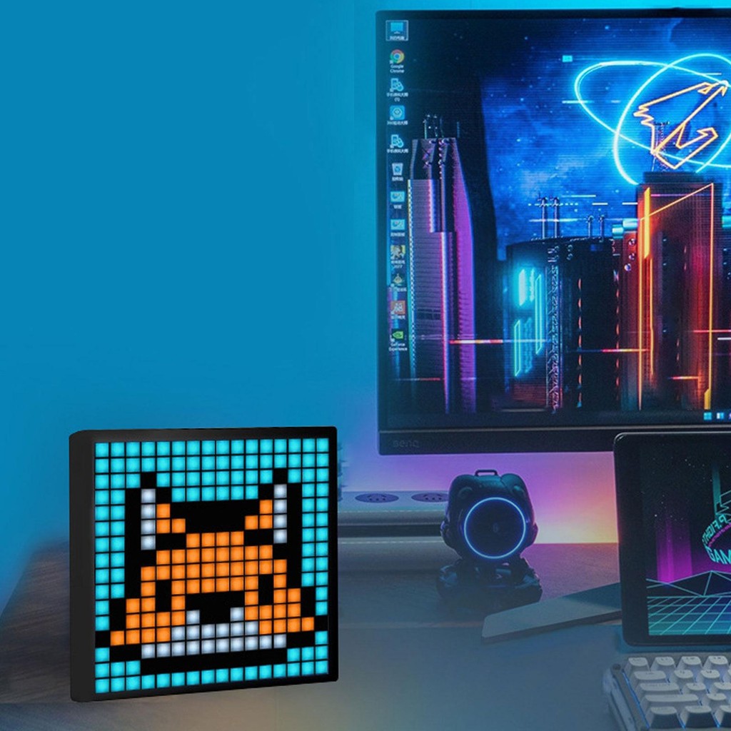 [Freneci4] Pixel Display Pixel Animation Clock Gaming Room Decor โต๊ะ ...