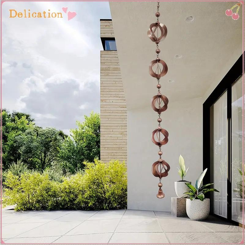 Antique Bronze Rain Chain With Rainbow Trout - 8.5FT Decorative Downspout Replacement For Gutters