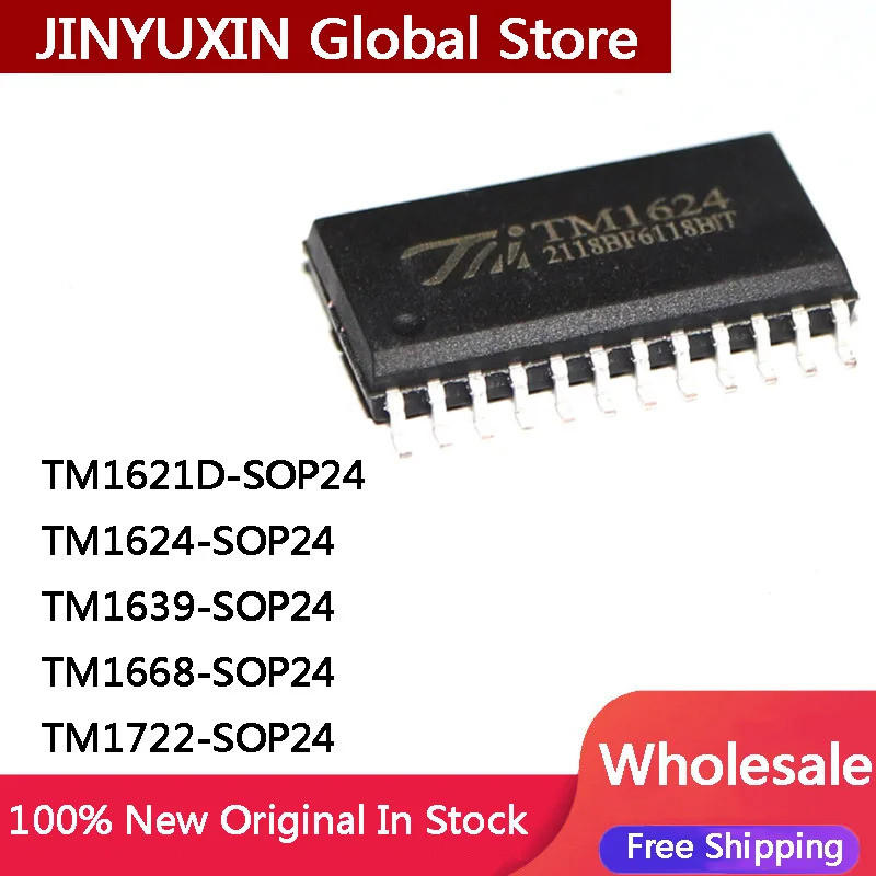 1-5PCS TM1621D TM1624 TM1639 TM1668 SM1668 TM1722 SOP24 ไดร์เวอร์ LED ...