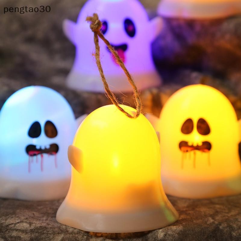 [pto] ตกแต่งฮาโลวีน LED เทียนพลาสติก Ghost Skull โคมไฟสําหรับ Home Bar ...