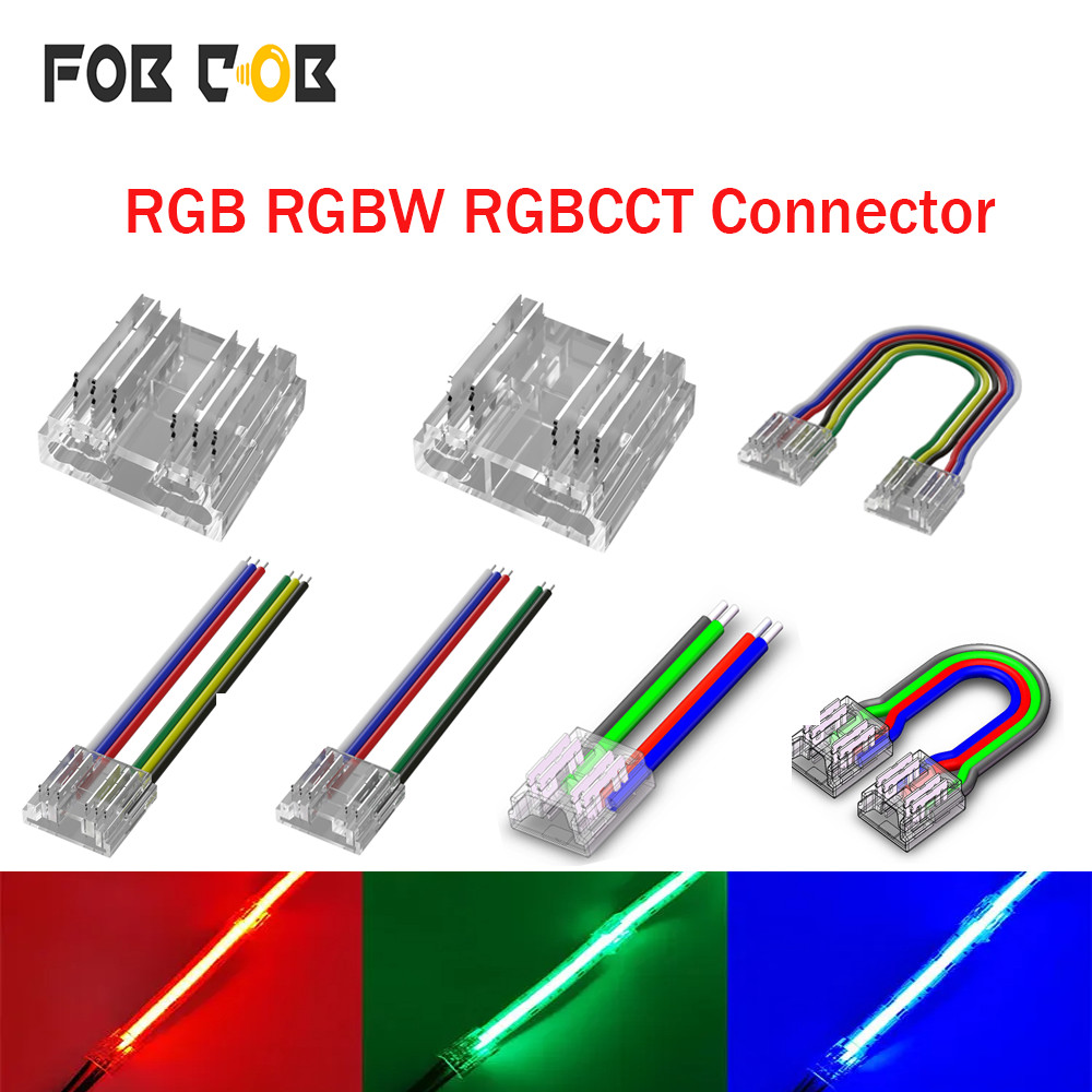 4pin 5pin 6pin RGB RGBW RGBCCT COB Strip Fast Connector 12 มม.เทปความ ...