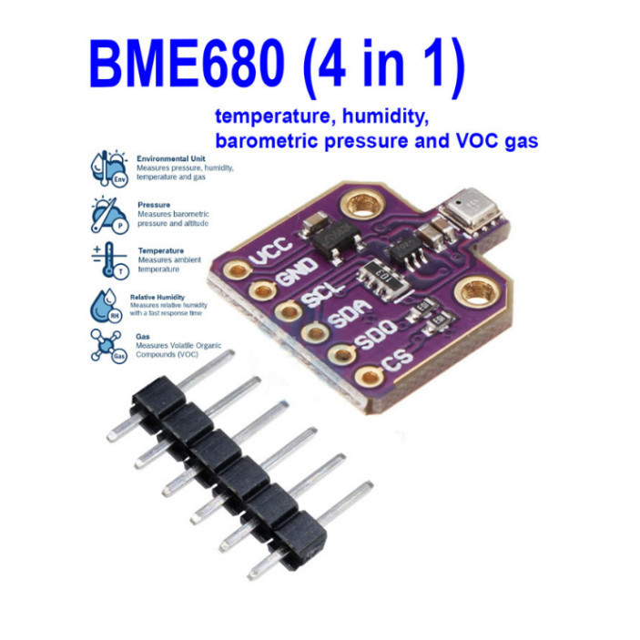4 in 1 BME680 - Temperature, Humidity, Pressure and Gas Sensor | Shopee ...