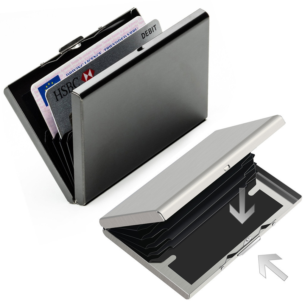 ใหม่ Anti-Scan RFID ความจุขนาดใหญ่ผู้ถือบัตรเครดิตโลหะ Slim Blocking ...