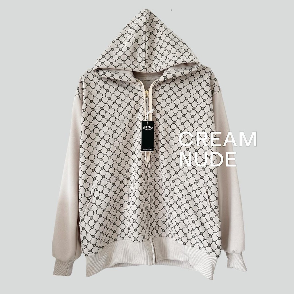 เสื้อกันหนาว New York Limited รุ่นพิมพ์ลาย พรีเมี่ยม เสื้อคลุมแขนยาว มีฮู้ด สีกรม แดง ครีม ดำ เทา เขียว กาแฟ พีช