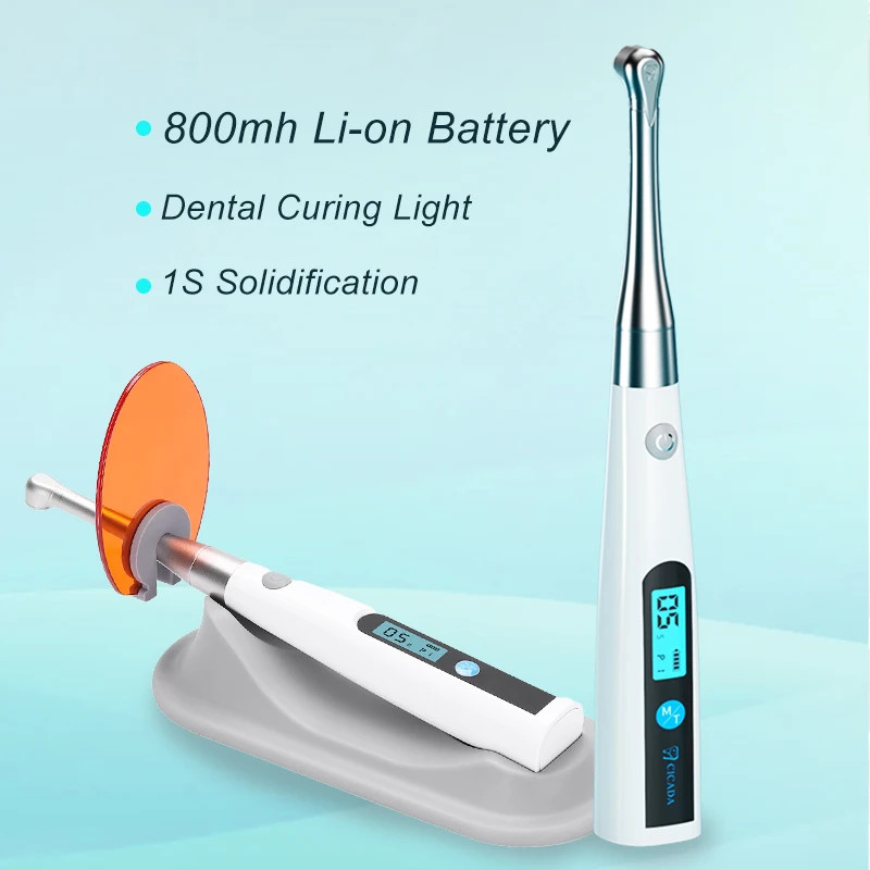 1 Second Cure Dental Light AZDENT Cordless LED Dental Curing Light - 1 Second Cure, 800-1400 MW/cm², Portable Gun Style CV-215GUN Curing Light