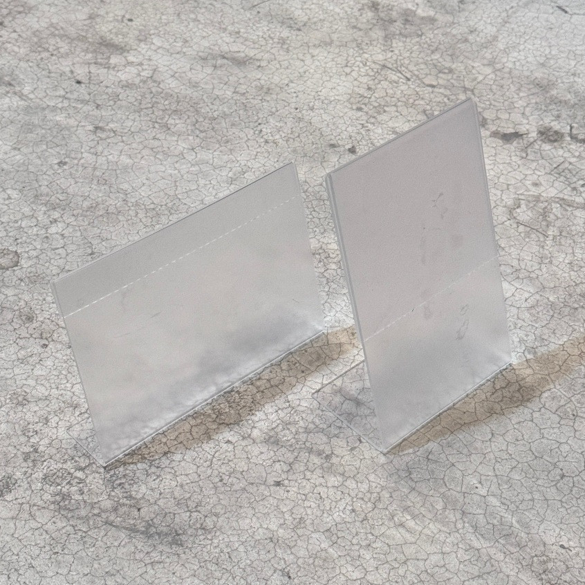 ป้ายอะคริลิคตั้งโต๊ะ PVC L-Shaped ขนาด A6 A5 A4 แนวตั้ง แนวนอน แบบใส ...
