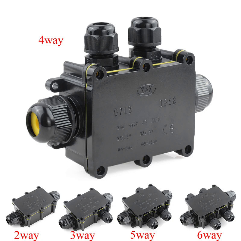IP68 Waterproof Junction Box Electrical 2/3/4/5/6 Way Enclosure Block ...
