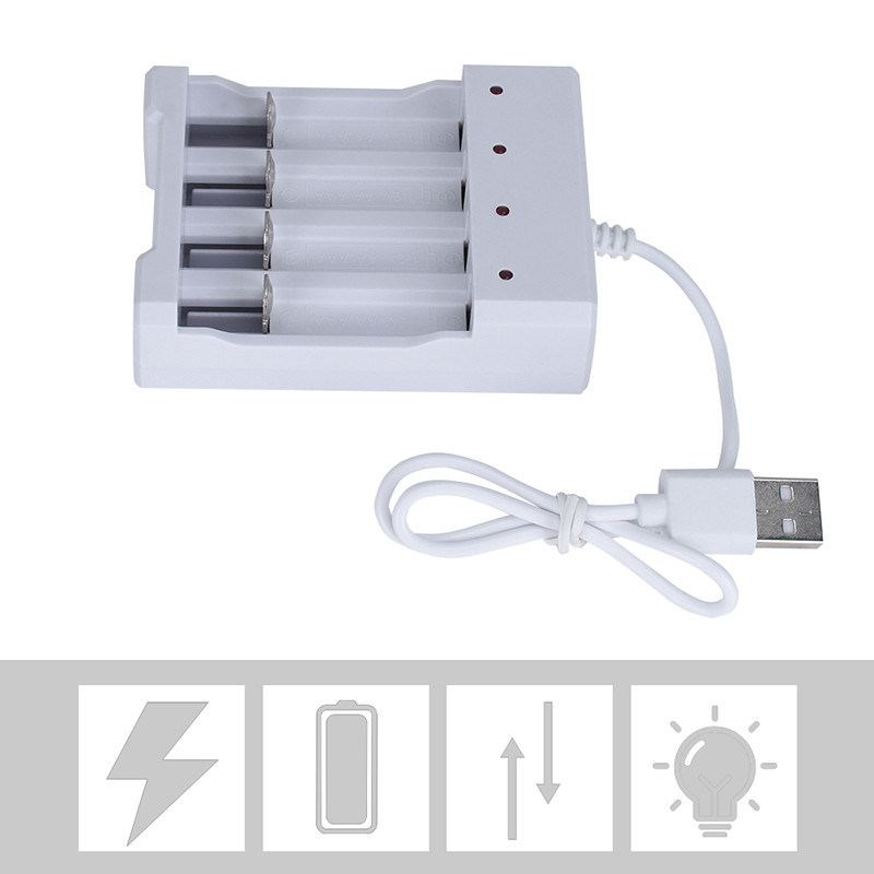 Kans 4 ช่อง USB Fast Charging AAA และ AA Charger Short Circuit ...