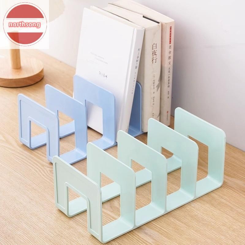 NOR 4 ตาราง Bookends ขาตั้งชั้นวางหนังสือ Desktop Decor Storage Rack ...