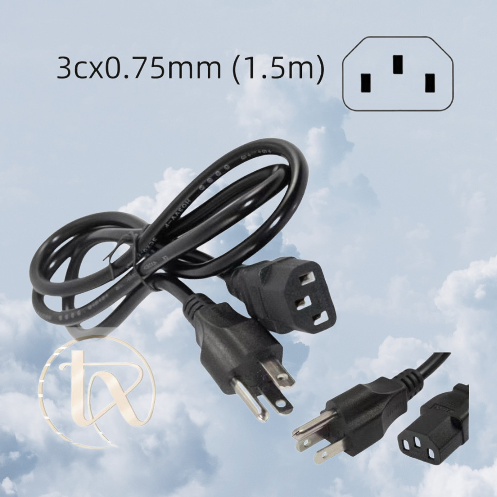 xptaixing สายไฟ AC Power Cable ขนาดสาย 3cx0.75mm (1.5m) US Plug IEC C13