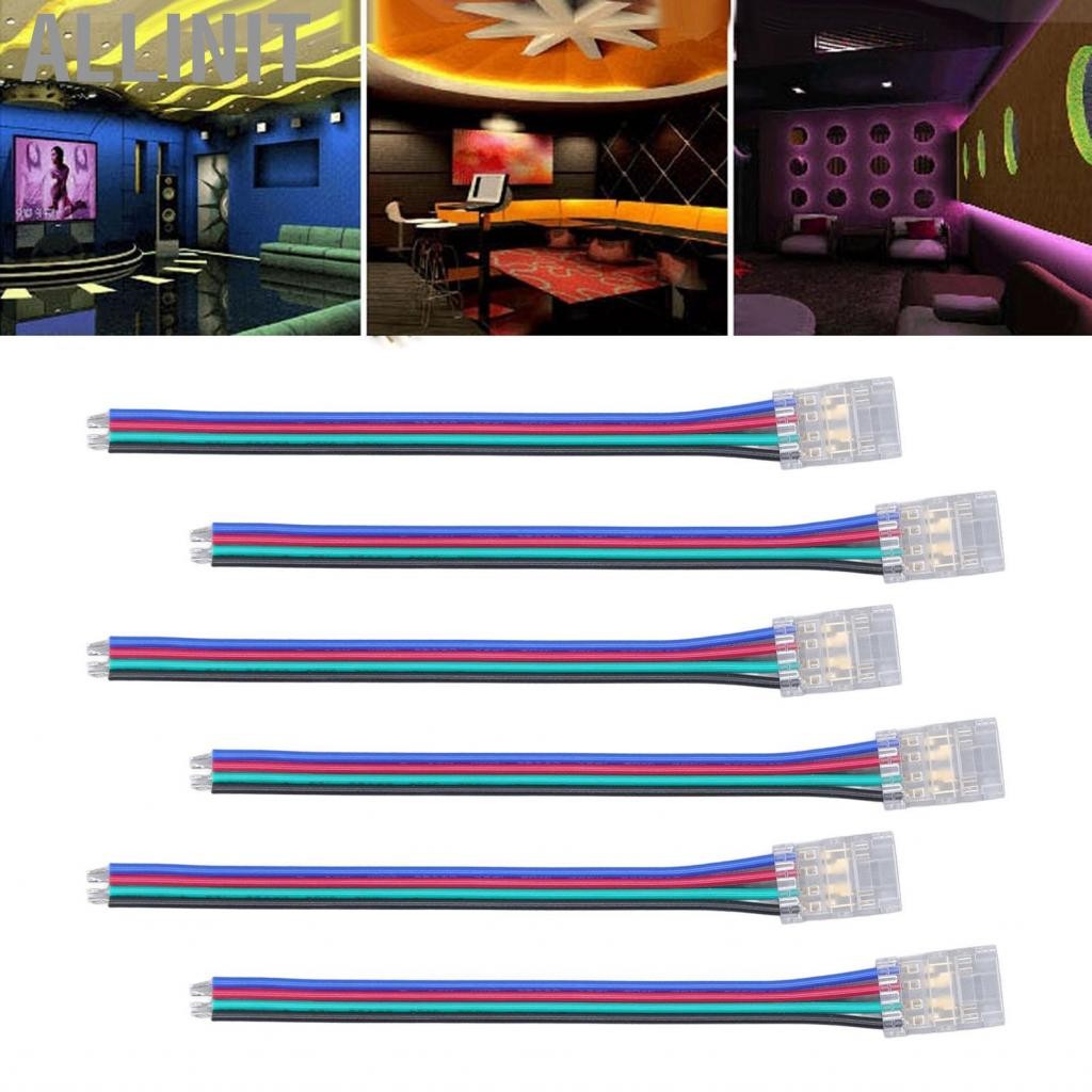 Allinit 10 ชิ้น LED Strip Connectors 4Pin 10 มิลลิเมตร RGB Strong Safe ...