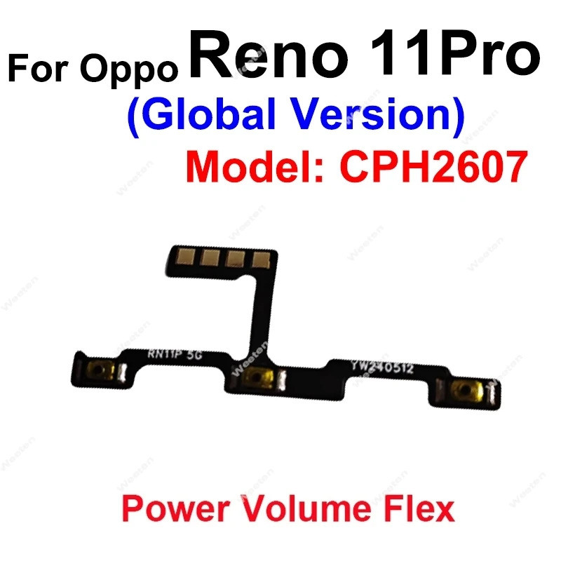 สําหรับ OPPO Reno 11 11F 12F 12 Pro Plus 5G บน OFF ปุ่มปรับระดับเสียงไฟ ...