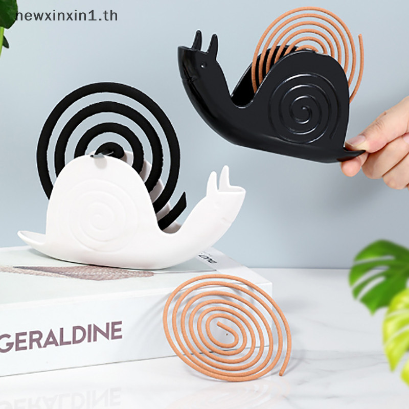 *NT* 1pc Snails ผู้ถือขดลวดยุงพร้อมถาดสไตล์นอร์ดิกเกลียววันฤดูร้อน ...