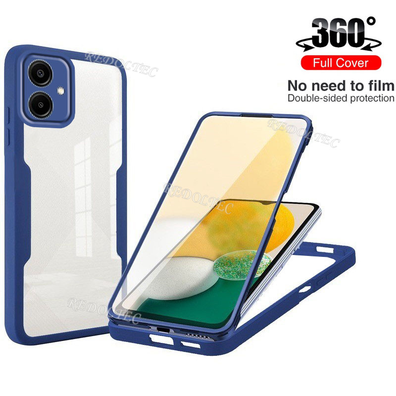 360 คลุมทั้งหมดกรณี Samsung Galaxy A06  กันกระแทกอะคริลิคใสด้านหน้าด้านหลังสองด้านป้องกันเคสโทรศัพท์ SamsungA06  Samsung A 06