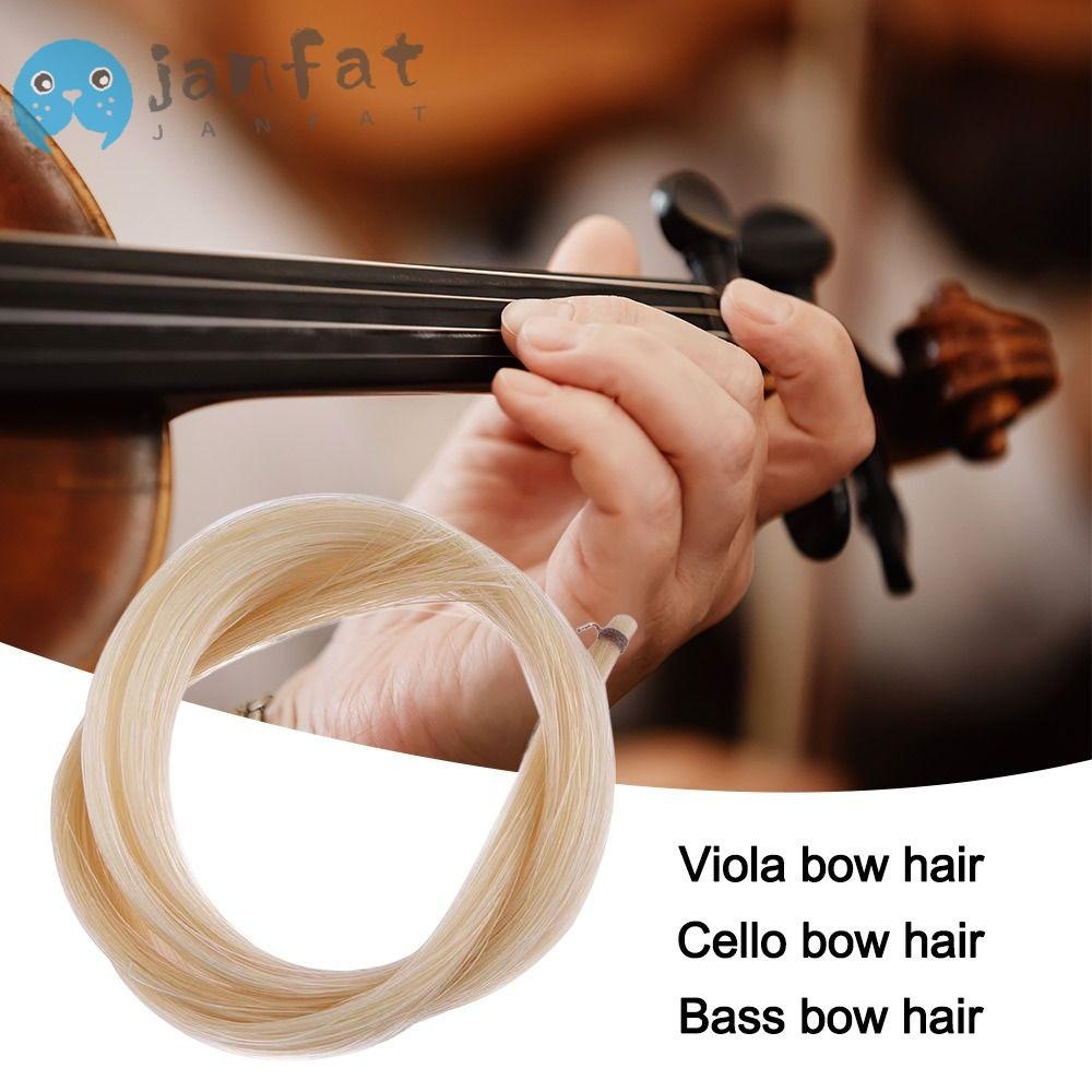 Janfat Viola Cello Bass Bow Horsehair, ทนทานสีเหลือง + สีขาว Viola ...