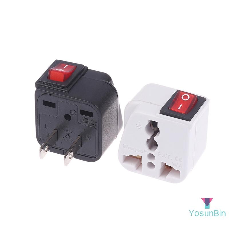 Yosunbin] US 2 Pin Plug Adapter Converter AC100 ~ 250V 10A พร้อมสวิตช์ ...