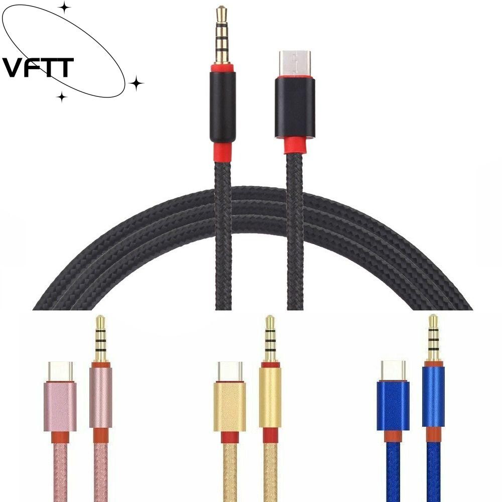 VFTT Type-C ถึง 3.5 มม., 1 เมตรไนลอน Braid USB C ถึง 3.5 มม.อะแดปเตอร์ ...