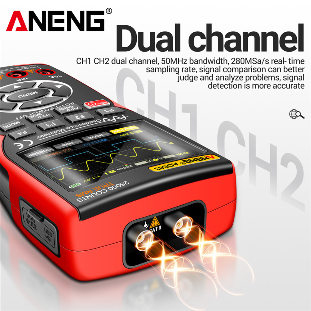 ดิจิตอล True RMS มัลติมิเตอร์ Waveform Output 2 ช่อง 50MHZ 280MSA ...