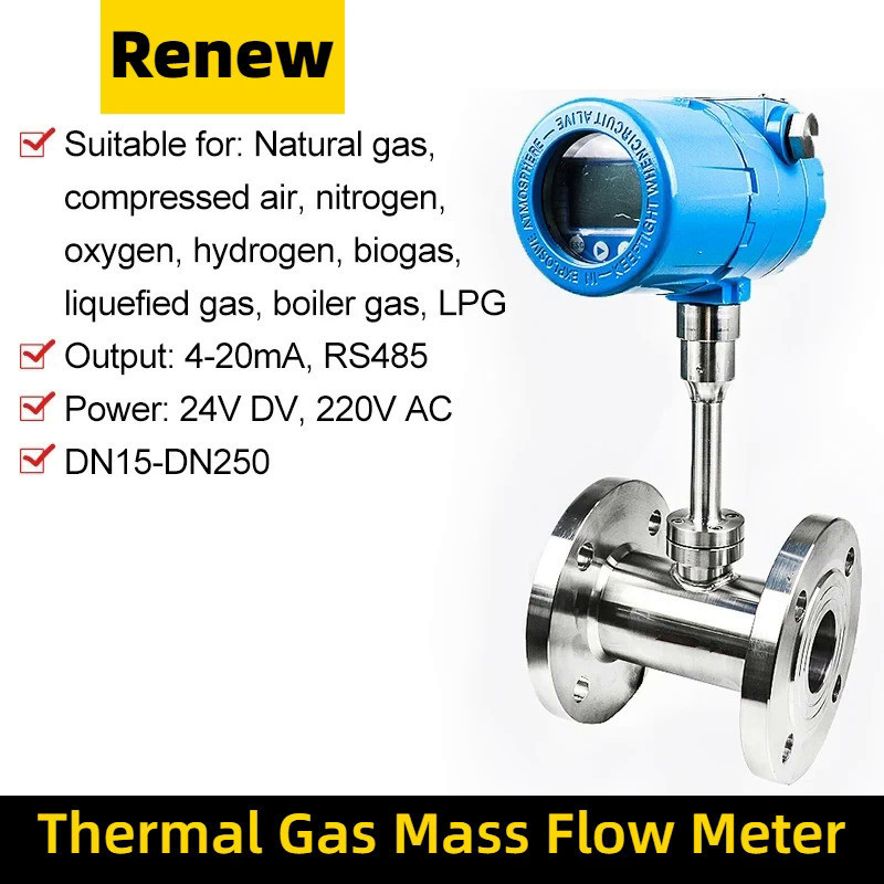 G1 Dn25 High Precision Thermal Gas Mass Flow Meter Rs485 Pipeline ...