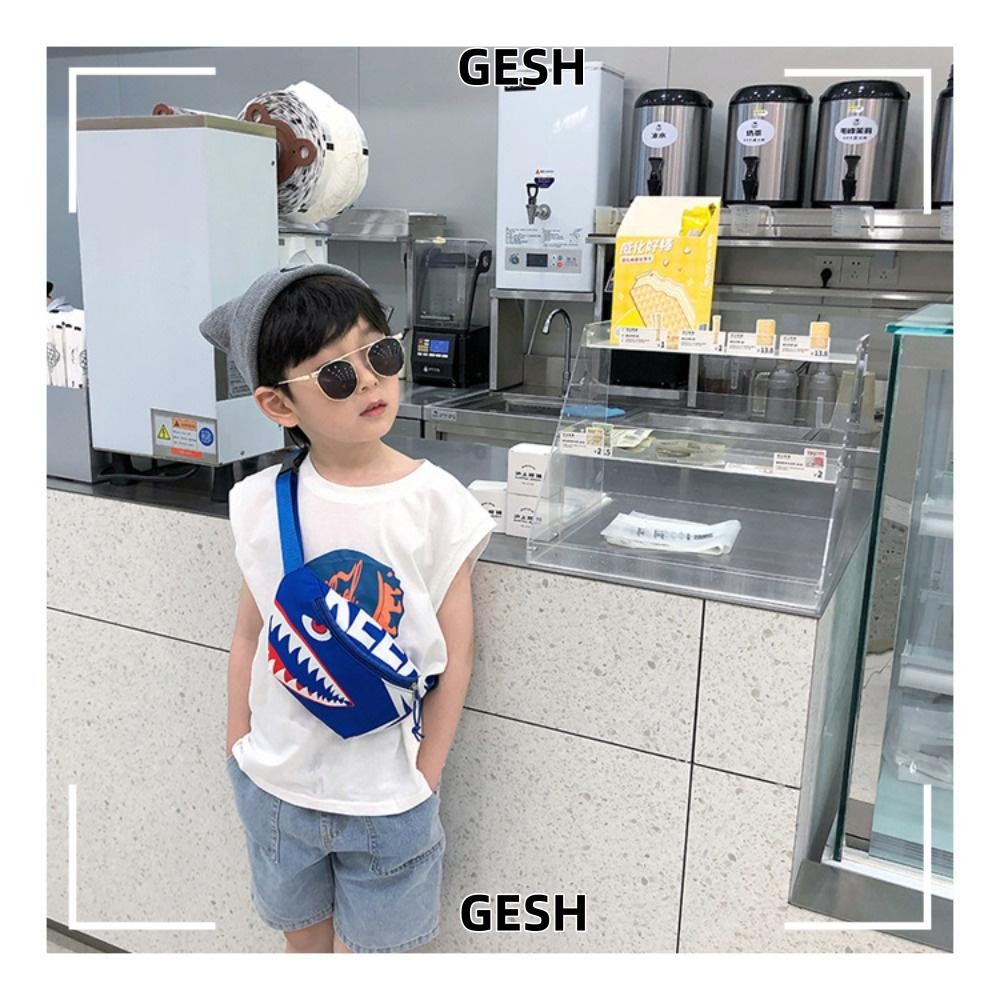 GESH กระเป๋าคาดหน้าอกลายฉลาม ทำจากไนลอน พิมพ์ลายฉลาม ใช้สำหรับกิจกรรม ...