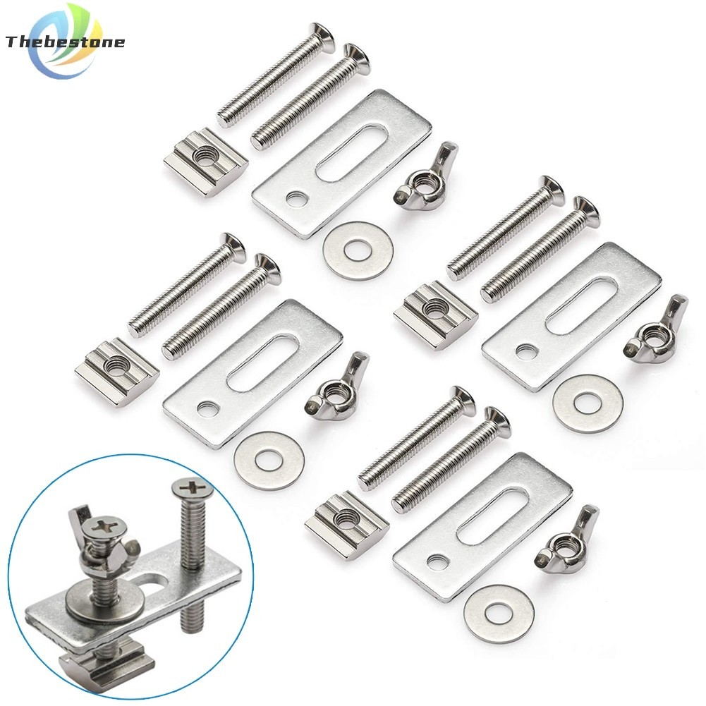 Aluminum Alloy Quick Acting Hold Down Clamp T-Slot T-Track Clamp Set Woodworking Tool