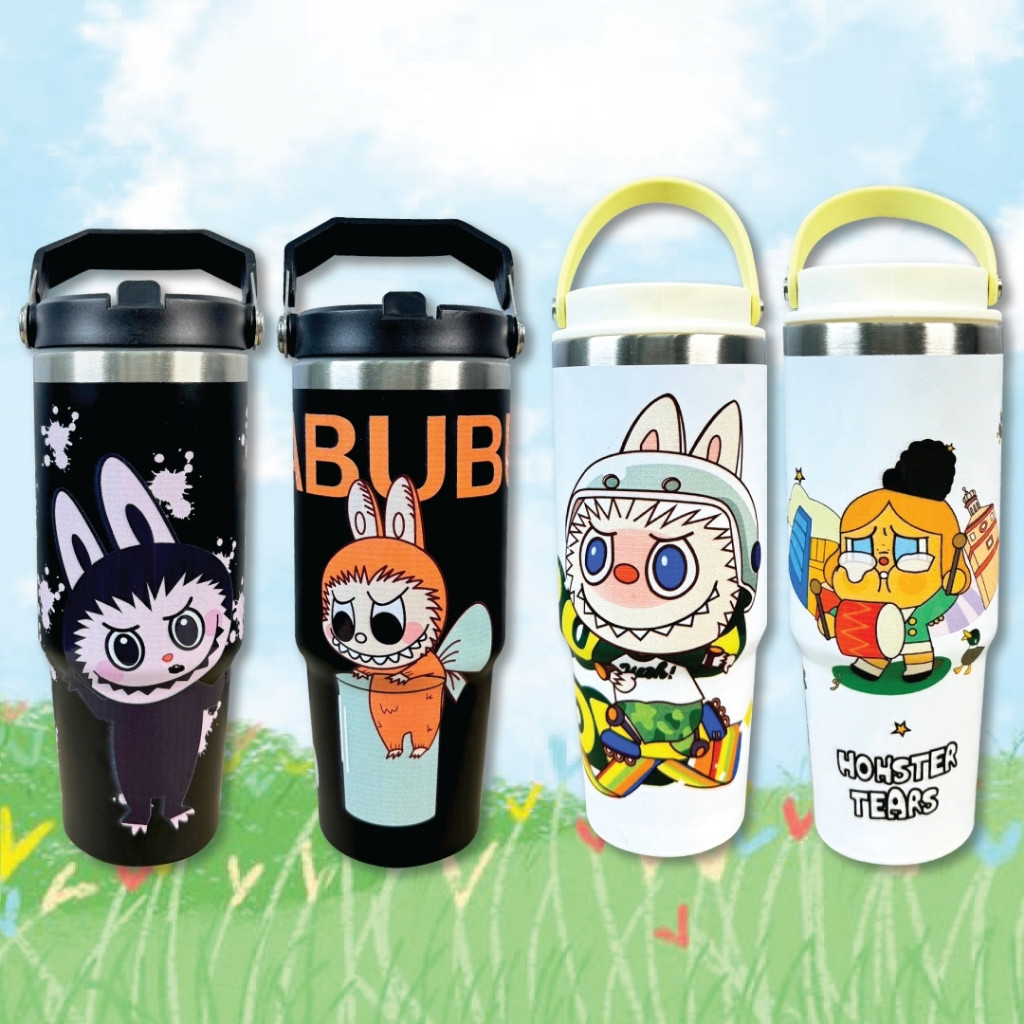 พร้อมส่ง แก้วเก็บความเย็น Labubu / Cry Baby สกรีน น่ารักมาก ขนาด 890ML ...
