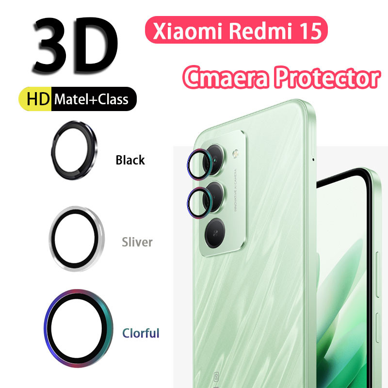 ตัวป้องกันกล้องสําหรับ Xiaomi Redmi 15 15C 4G 5G 2025 กรณี 3D ฝาครอบ ...