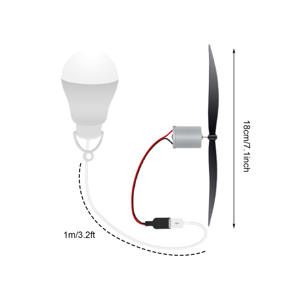 ใหม่ 1PC USB 1M 20V 5W Mini Wind Turbine มอเตอร์ Led Windmill Micro ...