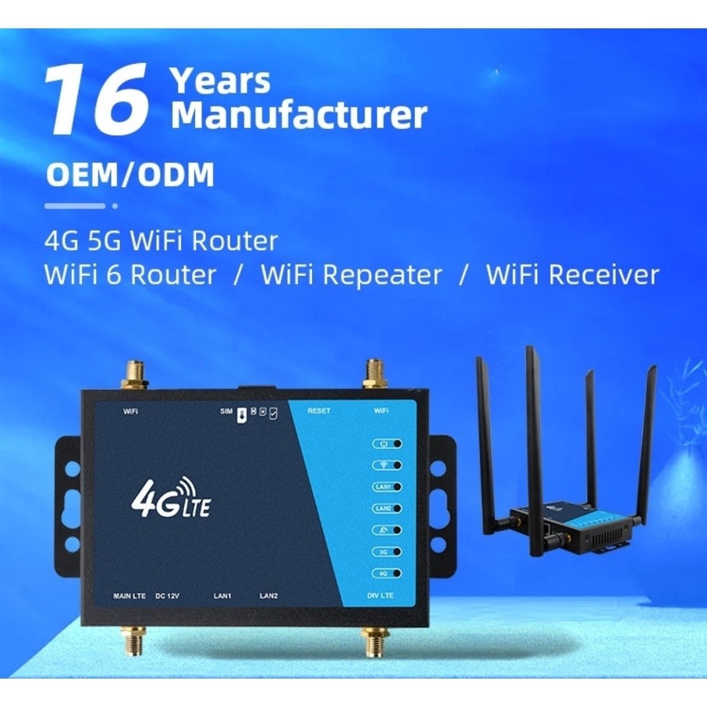 4G Wifi Router 300Mbps Industrial 4 Detachable Antennas SIM Card Slot ...