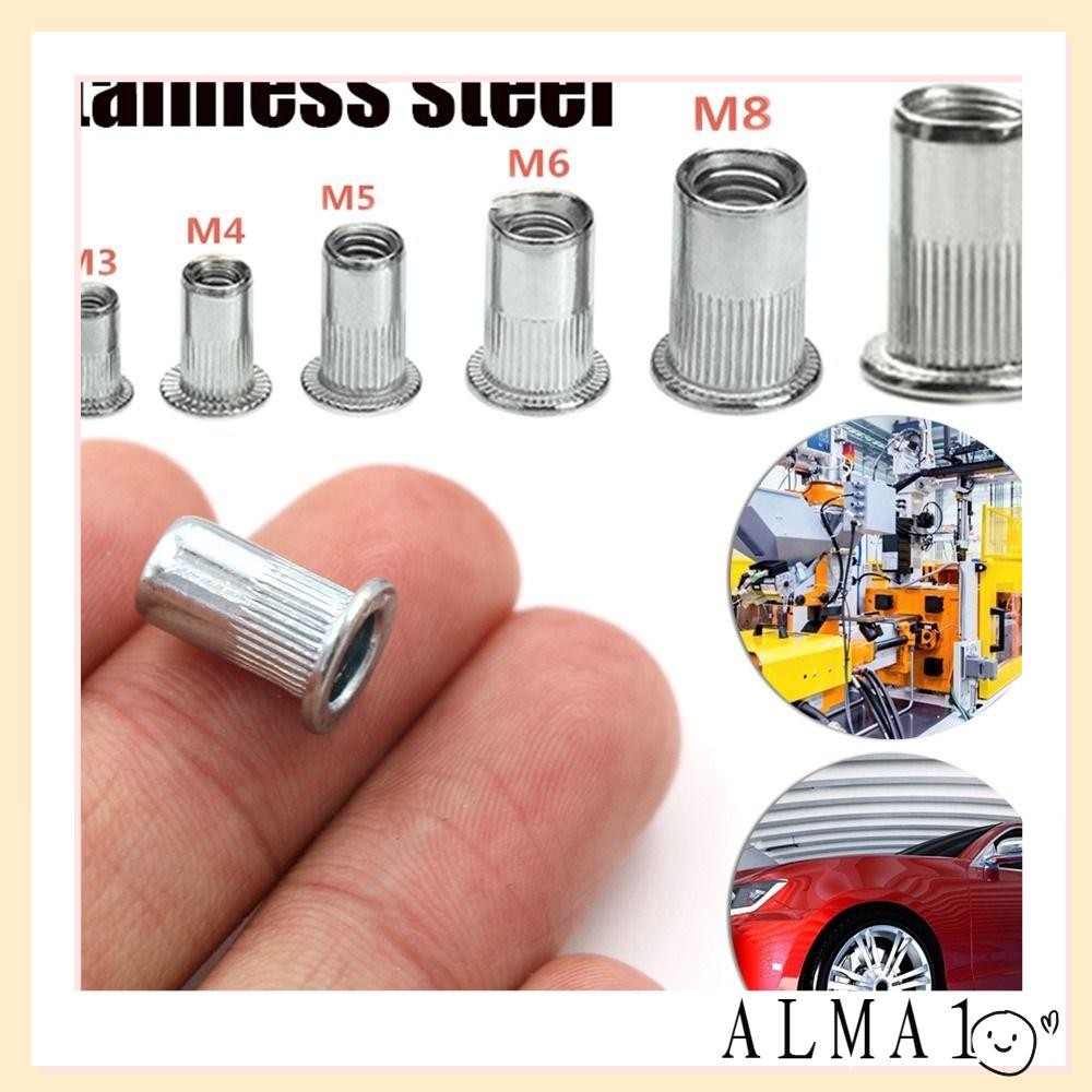 Alma 10 ชิ้นสแตนเลส Rivnut ทนทาน M3 M4 M5 M6 M8 M10 M12 ชุดเครื่องมือ ...