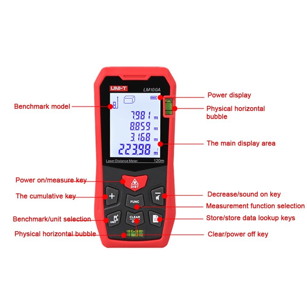 UNI-T LM50A LM100A เครื่องวัดระยะทางเลเซอร์ดิจิทัล 50-100เมตร เลเซอร์ ...