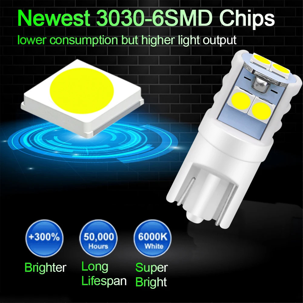 1 xT10 W5W Super Bright คุณภาพสูงไฟ LED ที่จอดรถรถโดมโคมไฟอ่านหนังสือ ...