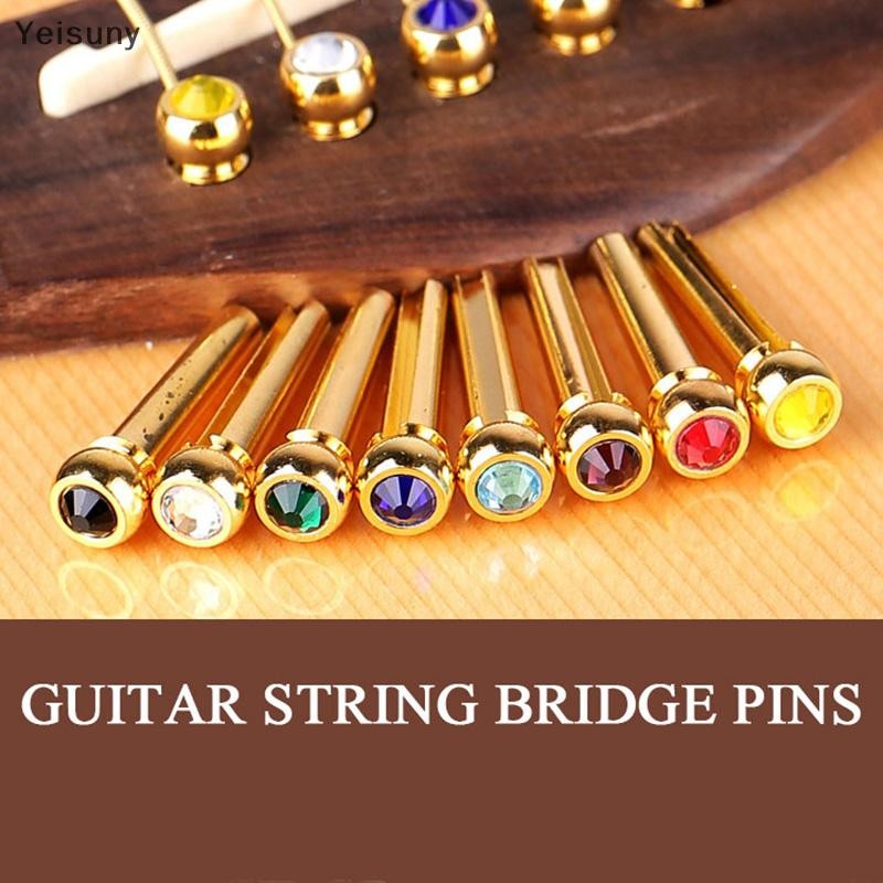 [Yei] 1PCS กีตาร์อะคูสติก String Bridge Pins ทองแดงที่มีสีสันทองเหลือง ...