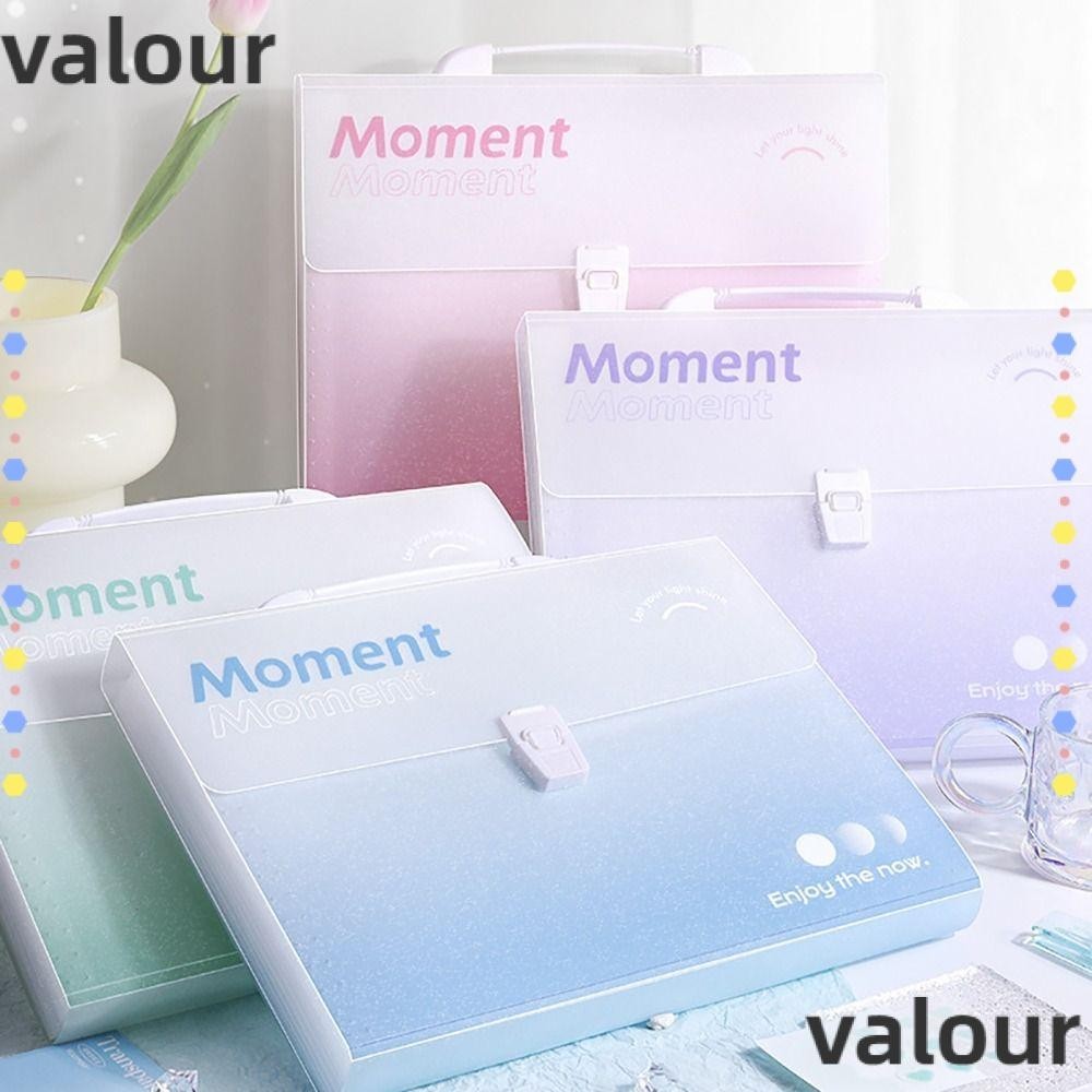 กระเป๋าออร์แกน VALOUR, โฟลเดอร์แฟ้ม A4 สีไล่ระดับสีแบบพกพา, ที่เก็บ ...