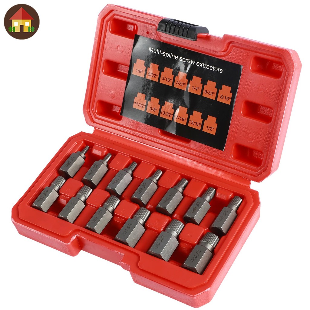 13 ชิ้นเสียหายสกรู Extractor ชุดหักสกรู Remover Kit Easy Out Bolt Stud ...