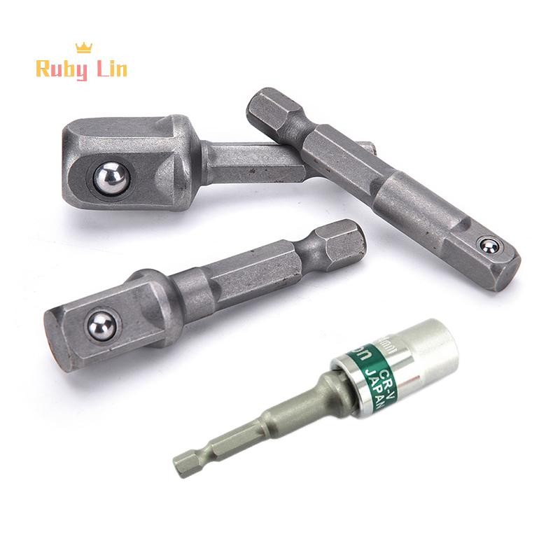 Ruby Lin 3 X Socket Adaptor Set 1/4 ถึง 1/2 1/4 3/8 นิ้วไร้สาย HEX เจาะ ...