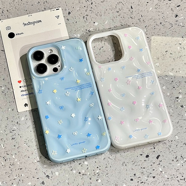 เคสไอโฟน13 โรแมนติกดาวโบว์ผูกนุ่ม สำหรับ IPhone 16 15 11 14 12 13 Pro Max 16 14 8 7 6 15 Plus 13 16 14 12 15 Pro XS XR - 2