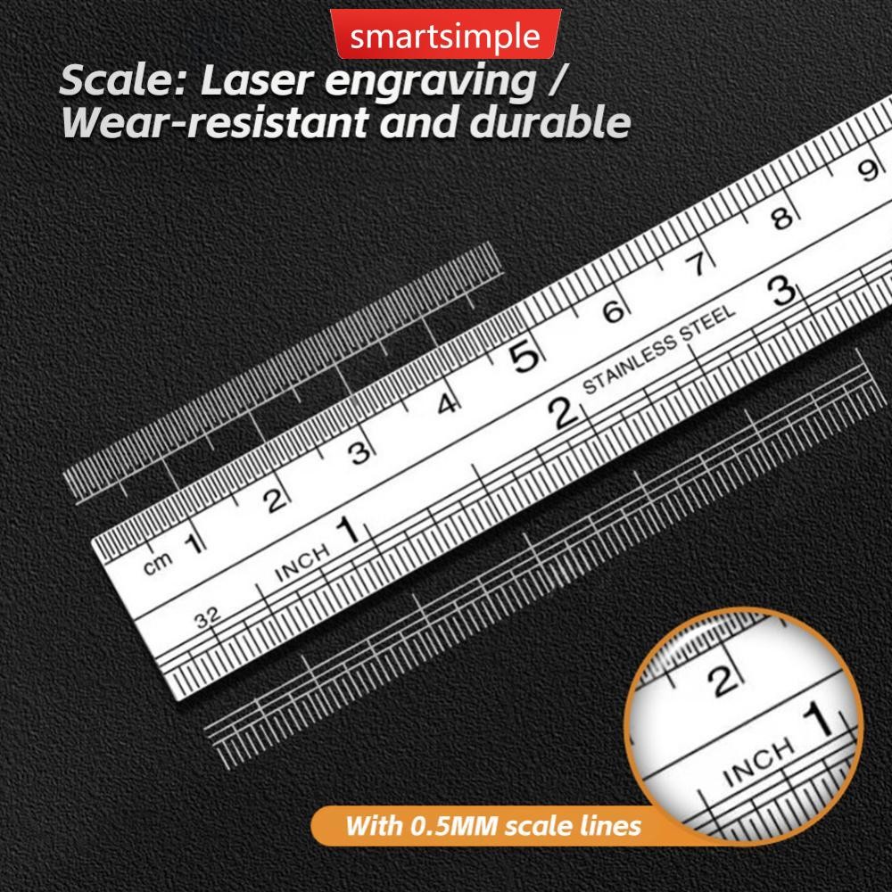 SMARTSIMPLE 6/8/12 นิ้ว Dual-อ่านไม้บรรทัด Dual-Scale Heavy-Duty ...
