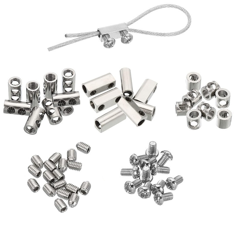 5/10pcs Adjustable Wire Rope Buckles Clamp Single/Double Hole for DIY ...