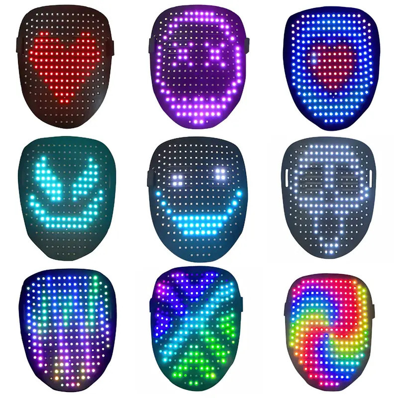 Led Luminous Mask RGB Full Color Face เปลี่ยนหน้ากากเรืองแสงฮาโลวีน ...
