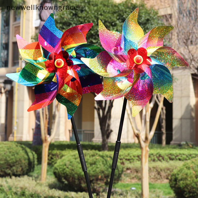 Nwth Bird Repeller Pinwheels สะท้อนแสง Sparkly Bird Deterrent Windmill ...