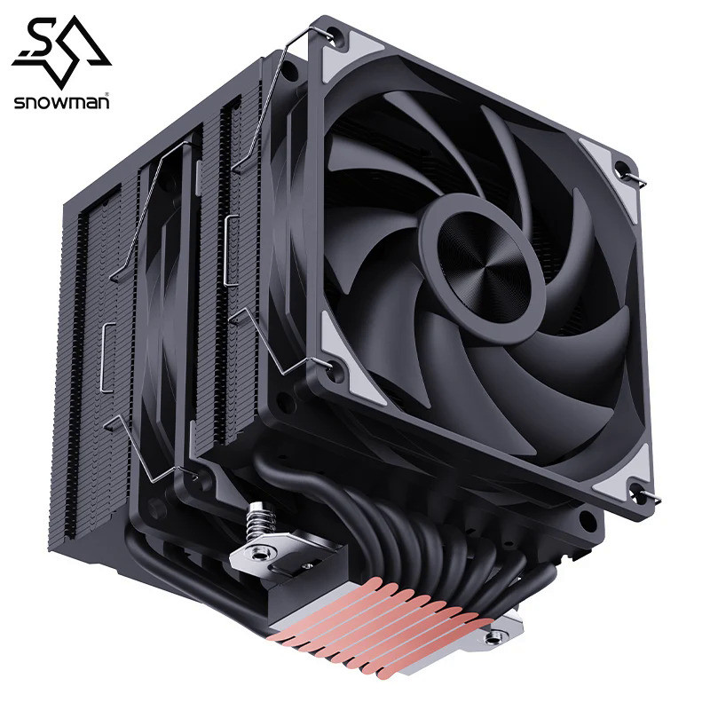 SNOWMAN MT880 Air CPU Cooler 8 Heat Pipes 4 Pin PWM ARGB PC Cooling Fan ...