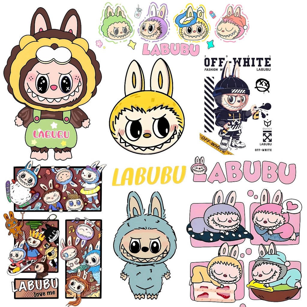 Labubu แฟชั่นความร้อน Transfer พิมพ์สติกเกอร์ล้างทําความสะอาดได้ Hot ...