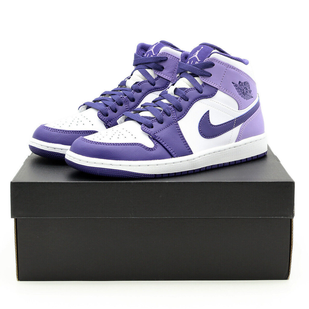 รองเท้าผ้าใบ Air Jordan 1 MID Sky J สีม่วงสีฟ้าอ่อน Raspberry o6ab DZGL ...